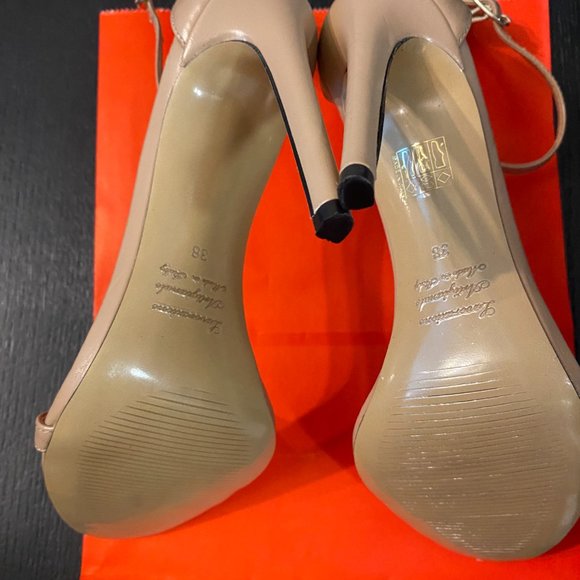 Pre-owned-IDENTITA Brand-Daisy Beige Leather High Heel Sandals-Made in Italy - Picture 6 of 6